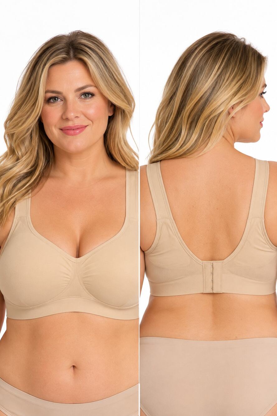 Truekind Daily Comfort Wirefree Shaper Bra 3XL Beige Nude NWT #10022
